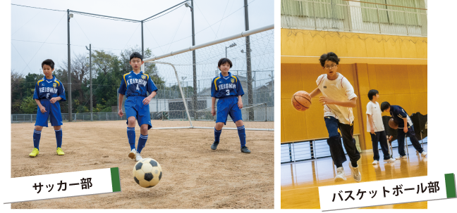 サッカー部、バスケットボール部